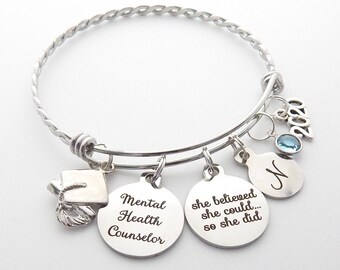 Mental Health Counselor Gift,Graduation Counselor Bracelet, Family Counselor Jewelry, Counselor,Mental Health Therapy, Psychiatric Counselor