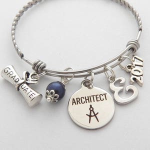 Architekt Geschenk, Architekt Abschluss Armband, Architekt Schmuck, Geschenk für Architekt, College Abschluss Geschenk für Sie personalisiertes Grad Geschenk