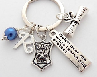 Personalized Police Academy Graduate Keychain, Police Officer Gifts, Police Wife, Police Badge, Police Girlfriend, Law Enforcement gift, Cop