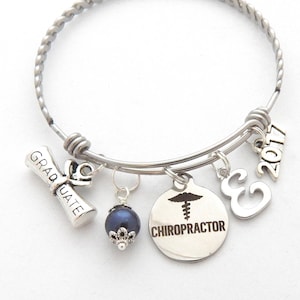 Chiropractor Gift, Chiropractor Graduation Bracelet, Chiropractor Jewelry, College Graduation Gift for Her, Personalized Grad Gift