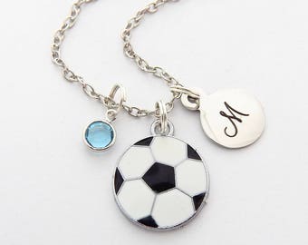 Soccer Ball Necklace, SOCCER Gift, Personalized Soccer Team Gift, Soccer Player Jewelry for girls, kid soccer, Soccer Coach, Soccer mom