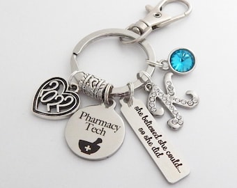 Personalized Pharmacy Tech Gift-Pharmacy Technician Graduation Keychain-Pharmacist Keychain-RX College Graduation Pharmacy Jewelry Grad Gift