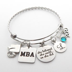 MBA Gift, MBA Graduation Bracelet, MBA Jewelry,Master of Business Administration College Graduation,Marketing,Management University Graduate