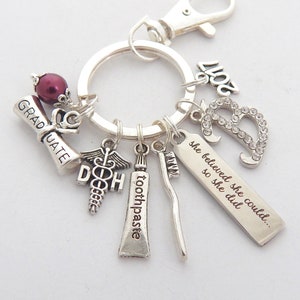 Personalisierte 2025 Dental Hygenist Abschluss KEYCHAIN-Dental Hygenist Geschenk-Dental Schmuck-Geschenk für Hygenist-College Grad Geschenk für Sie