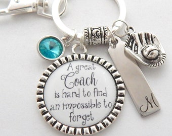 COACH GIFT-Softball Coach Keychain-Custom Softball Coach Gift-From Softball team-Gift for my Coach-Sport coach jewelry-Baseball-Basketball