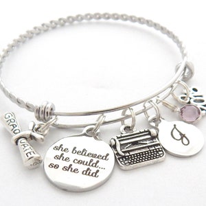 Journalist Graduation Gift-Writers Gift Jewelry-English Degree Bracelet-Gifts for Journalists-Author Gift- Gifts for Editors-Publishers gift