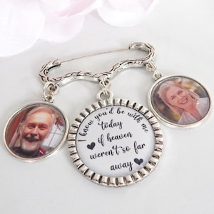 BOUTONNIERE Mens Bouquet PHOTO Charm, Mens Memorial Charm, Wedding Bouquet Memorial Photo Charm, Bridal Bouquet Photo Mom Remembrance Pin