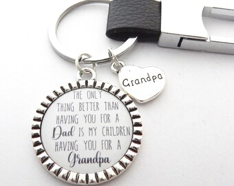 Gift for Father GRANDPA Keychain, Fathers Day Gift, Gift for Grandfather, PERSONALIZED The only thing better than having you for a father