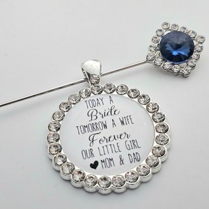 BRIDE Gift From MOM, Bridal bouquet Charm Wedding Bouquet Charm for Bride, Women Today a Bride, Mother Daughter Wedding Gift Decorative pin