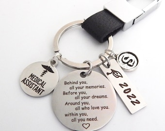 Medical Assistant Graduation Gift Keychain, Gifts for him GIfts for Her, Medical Gifts, Hospital Job, Doctor, Health Science Grad,
