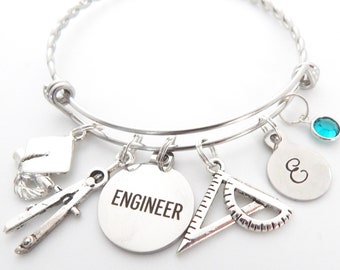 Bauingenieur Graduierung Geschenk-Schmuck-mächtige Frauen Geschenke-weibliche Gebäude Ingenieur Geschenk-für ihre-Protractor Entwurf Kompass Grad Geschenk