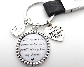 FATHER of the Bride Gift from Daughter to Dad-PERSONALIZED Mens Keychain-Custom Father Gifts, Anniversary Gift Father Keychain- Gift for Dad