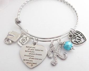 Graduation Gift for Her Bracelet, PERSONALIZED Graduate Jewelry, Daughter graduate, Granddaughter Graduation Gift, Niece Accomplishment