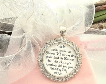 FLOWER GIRL Basket Wedding Charm Keepsake for Flower Girl  PIN-Junior Bridesmaid Bouquet-Flower Girl Proposal- Will you be my Flower Girl