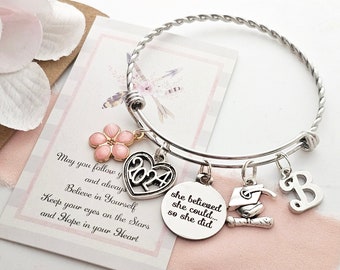 Graduation Gift for Her, PERSONALIZED Graduation Bracelet, Graduation Gifts Daughter Graduation, Mom, Sister Niece Aunt Graduation Jewelry