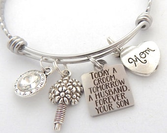 MOTHER of the GROOM Charm Bracelet-mother of the groom GIFT- Mom Gift from Groom-Gift from Son to Mom-Mother of the Groom Gift