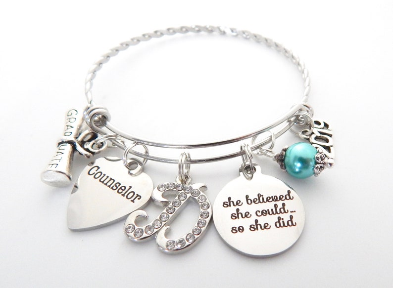 Gifts for Counselor graduates Counselor Graduate Gift Counselor Bangle COUNSELOR BRACELET 2019 College Graduation Counselor Gift
