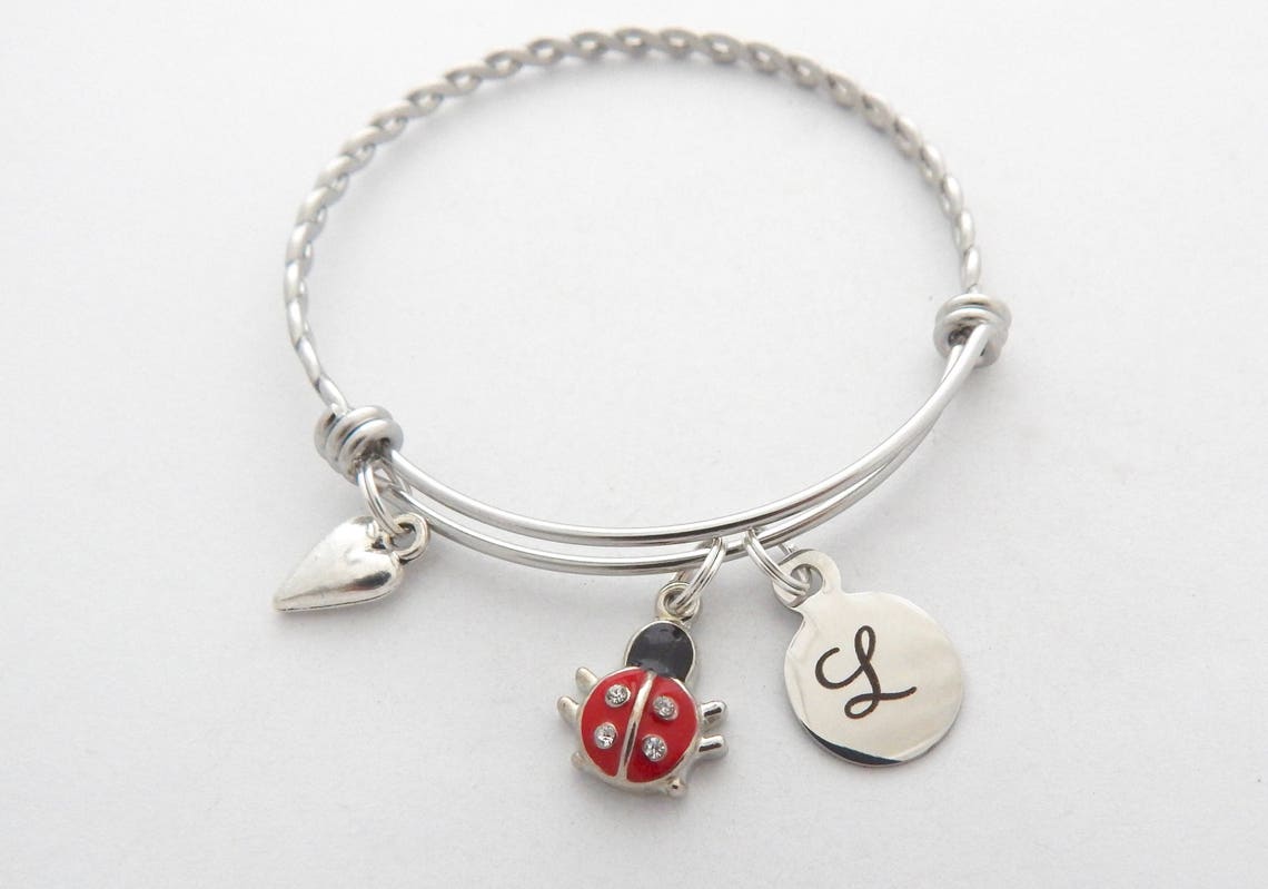 Personalized Ladybug Bracelet Ladybug Jewelry Ladybug Charm Etsy