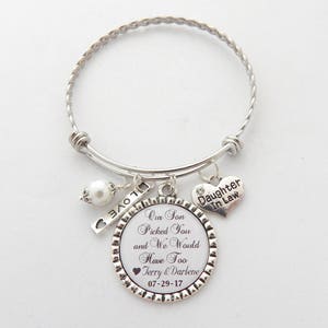 DAUGHTER in LAW Gift, Bride to Be Gift , Daughter in Law Charm Bracelet ...