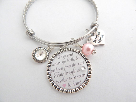 Sisters by Heart Bracelet Maid of Honor-Bridesmaid Gift | Etsy