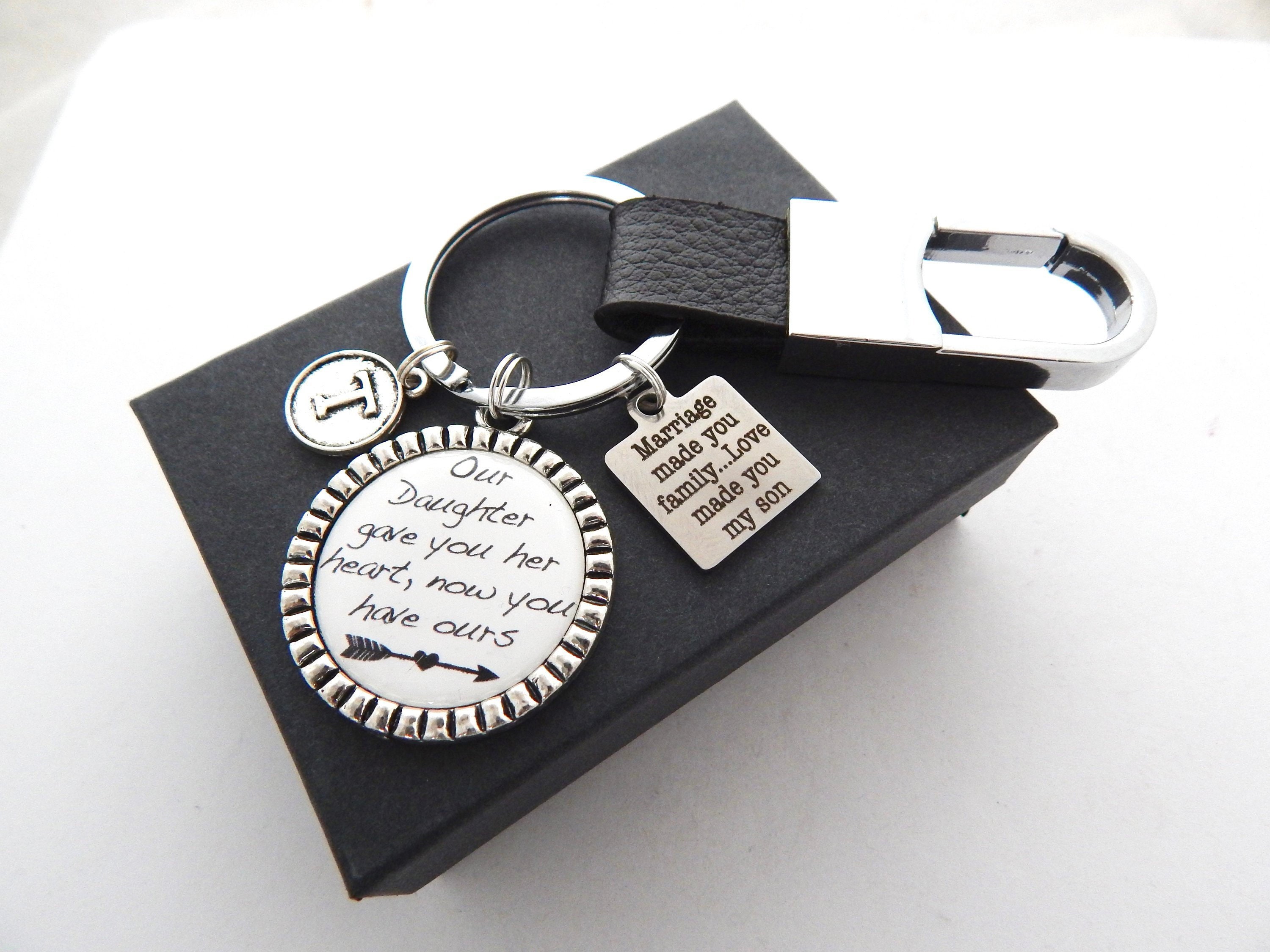 Details about   Son In Law Keychain Gifts Marriage Made You Family Love My New Year Christmas To 