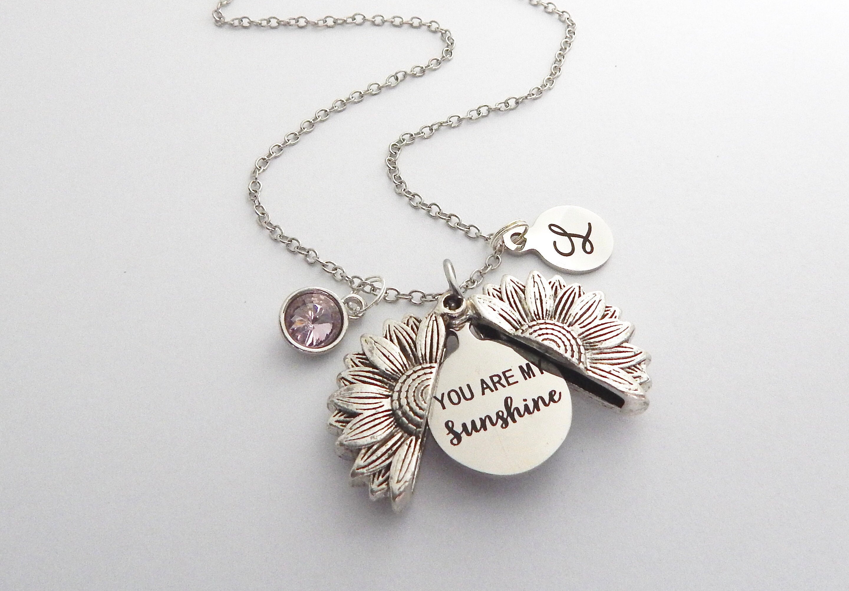 You are My Sunshine Locket Necklace, Inspirational Sunshine Sunflower  Necklaces Sunflower Pendant for Mom Girlfriend Sister Wife Daughter -  Adorable & Delicate (1 Rose Gold) : Buy Online at Best Price in