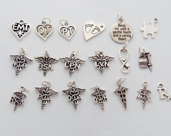 Add a CHARM, Medical Caduceus Charms: OT, Pt, Np, Bsn, Lpn, Lvn, Rn, Pa, Da, Dh, Ota, Lmt, Dpt, Mlt, Pta , Md, Rx, Pharmacy Tech, Emt