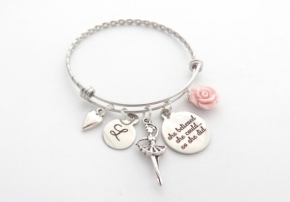 Personalized BALLET BRACELET Dance Recital Gift Ballerina Charm Chain Bracelet Niece Gift Dancer Jewelry Ballet Bangle Dance Teacher Etsy Australia