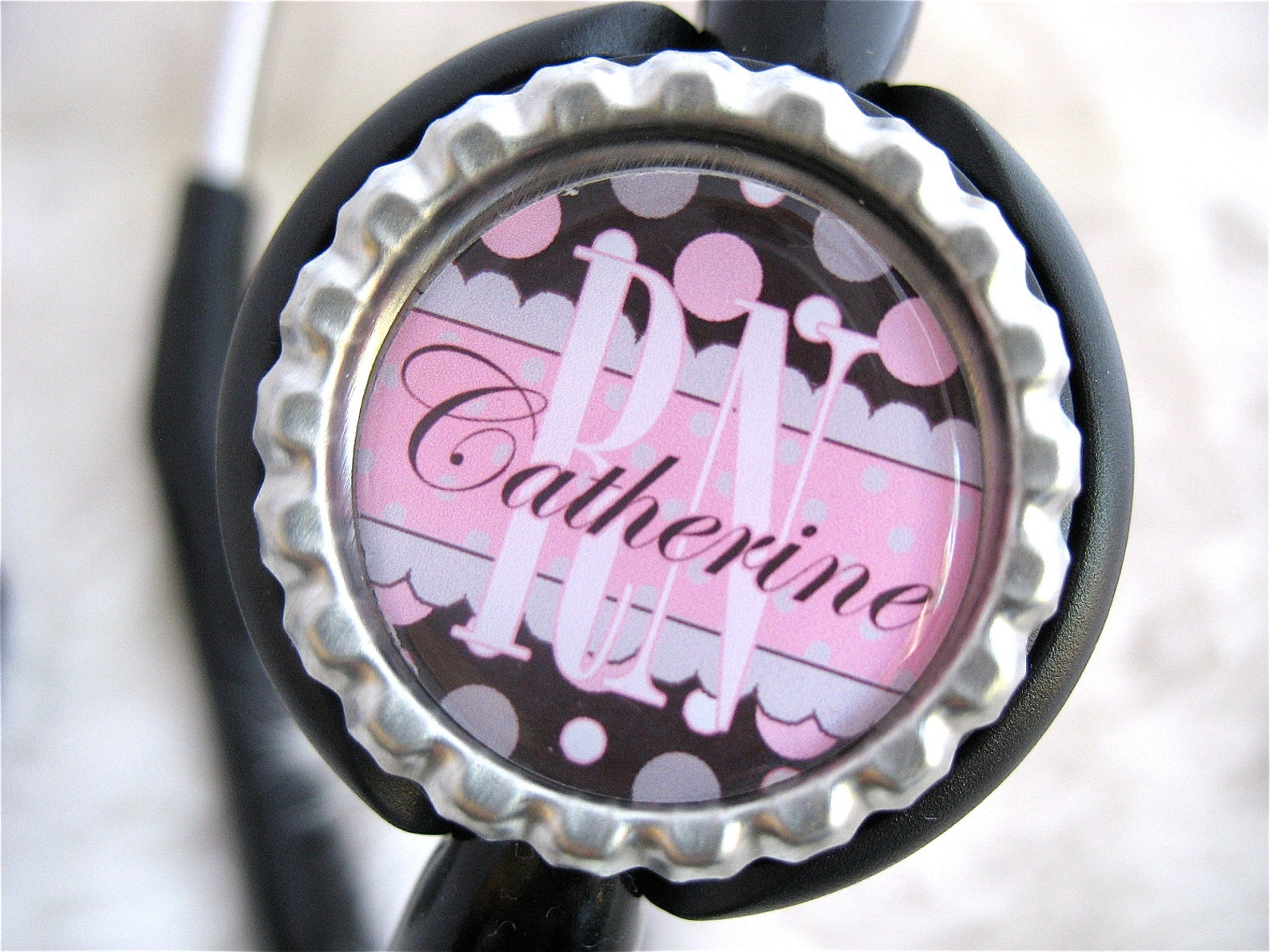 Personalized STETHOSCOPE ID TAG Jewelry Bottle Cap Charm Name Etsy