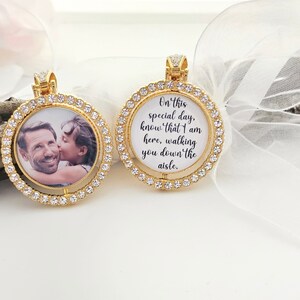 Bridal Bouquet Memorial Charm Wedding Gift for Bride Bouquet Memory Charm for Family Photo Something Blue PHOTO Frame Groom Gift For Her image 9