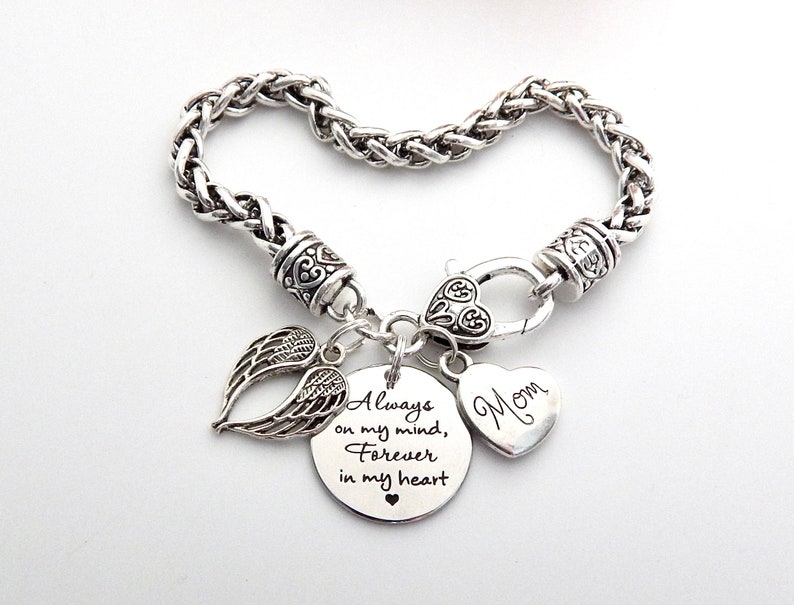 Memorial BRACELET Sympathy Gift Mother Loss of mom Dad image 1