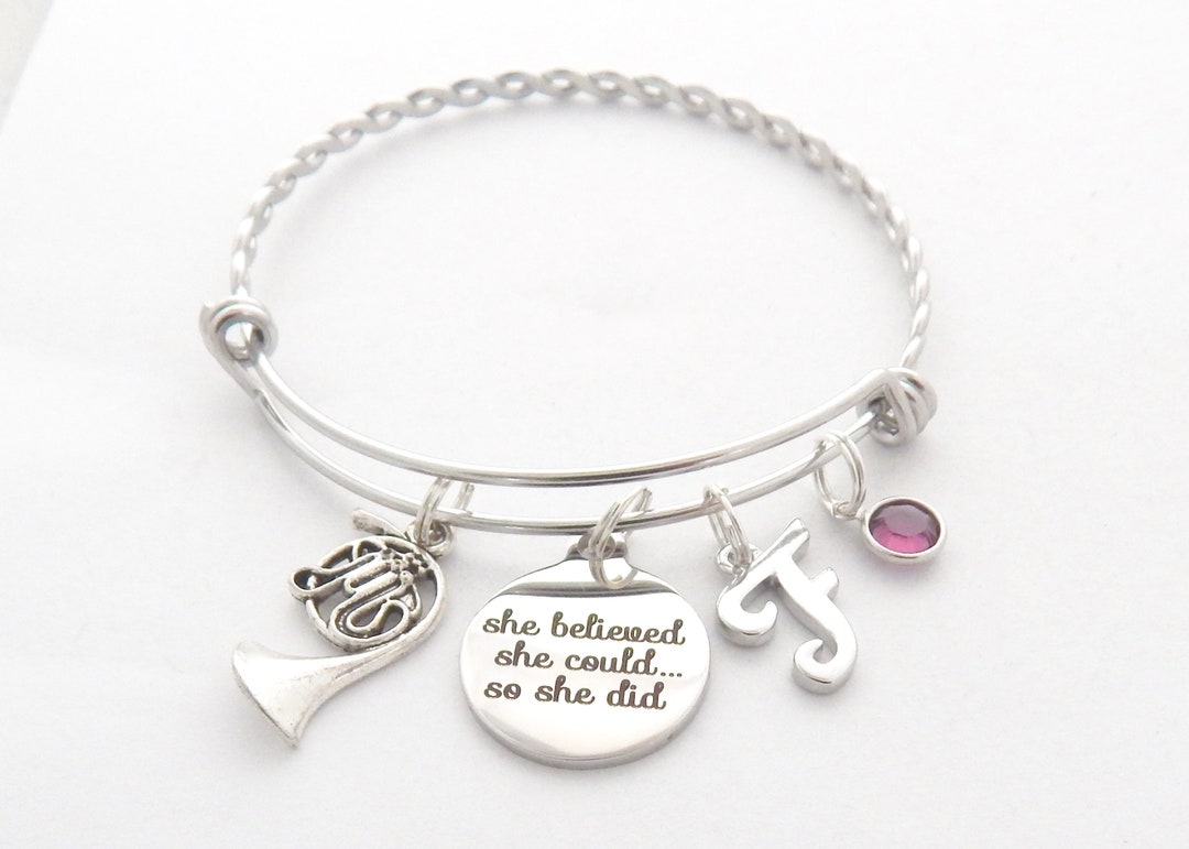 French Horn Giftsfrench HORN JEWELRY, French Horn Charm Bracelet Flute