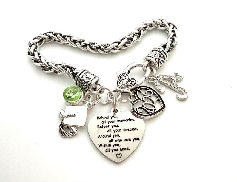 Graduierung Armband, PERSONALISIERTE graduierte Schmuck für sie, Tochter graduiert, Enkelin Abschlussgeschenk, Nichte Ausführung Bild 1