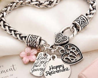RETIREMENT GIFTS for Women-2026 Retirement Bracelet-Co Worker Appreciation-Retirement Jewelry-Find the Joy Journey Congratulations Gift
