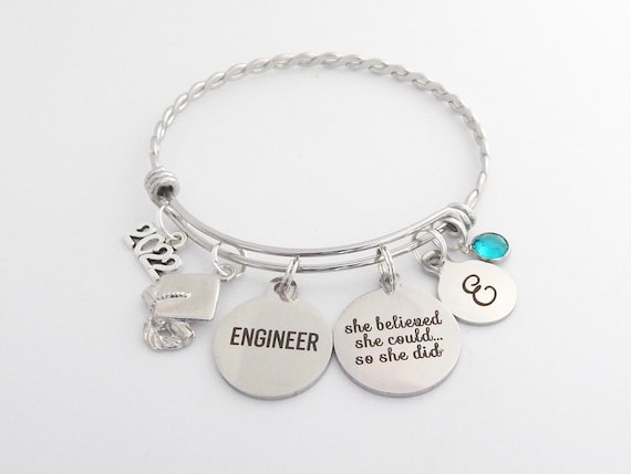 Engineer Gift-Civil Engineer-Mechanical Engineer Jewelry-Beaker Gift-Powerful Women Gifts-female Engineer Gift-for Her Personalize Grad Gift