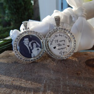 Bridal Bouquet Memorial Charm Wedding Gift for Bride Bouquet Memory Charm for Family Photo Something Blue PHOTO Frame Groom Gift For Her image 7
