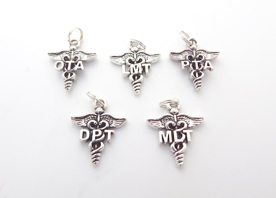 Add a CHARM, Medical Caduceus Charms:ot, Pt, Np, Bsn, Lpn, Lvn, Rn
