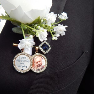Memorial Bouquet Photo Charm Unique Wedding Gift Charms with Family Photo Groom Gift for Her Photo Bouquet for Her Wedding Keepsake DIY image 8