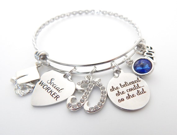 Personalized Social Worker Graduate Gift, SOCIAL WORKER BRACELET,Gifts for Bsw, Msw, Lsw, Csw Lmsw 2026 College Graduation,Counselor Gift