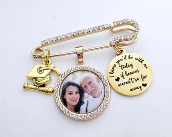 Personalized Photo 2026 Graduation Cap Memorial Tassel Picture Lapel Pin, Class 2026 Graduation Pinning Grad Cap Gown Charm Ceremony pin