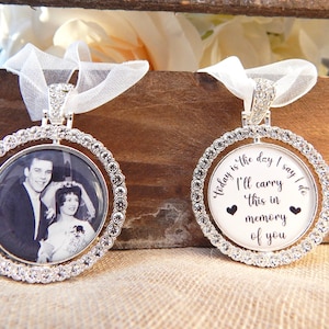 Bridal Bouquet Memorial Charm Wedding Gift for Bride Bouquet Memory Charm for Family Photo Something Blue PHOTO Frame Groom Gift For Her image 6