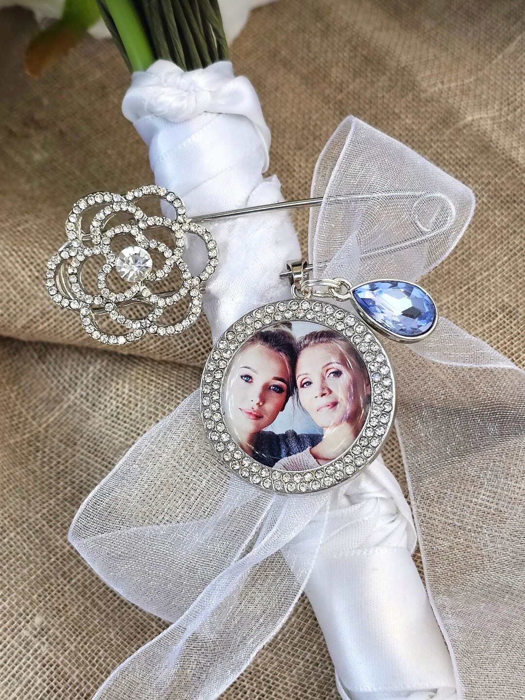 Gift for Daughter Wedding Day Something Blue for Bride Wedding Bouquet PHOTO Memorial Memory