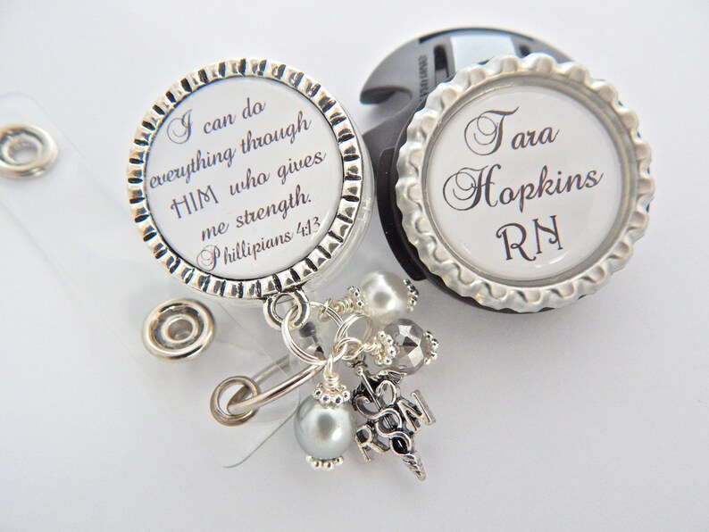 Personalized Scripture STETHOSCOPE ID Tag and Rn Badge Reel Etsy