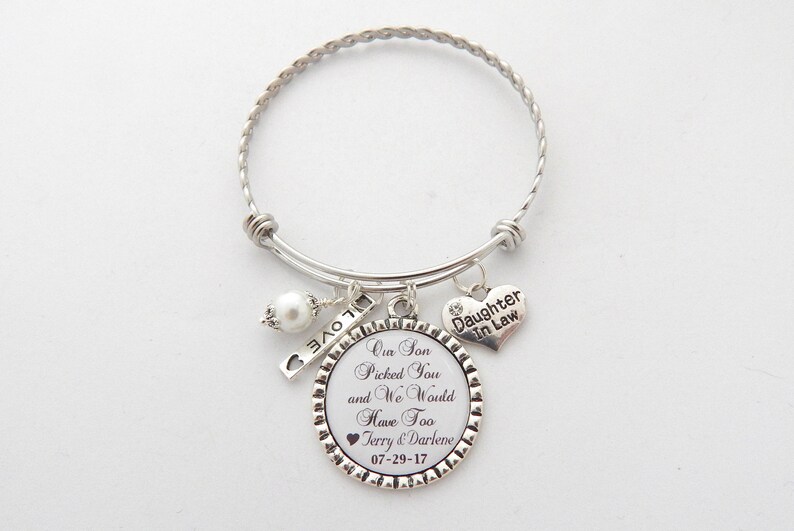 Daughter In Law Bracelet Bride Gift from Mom CHARM BRACELET | Etsy