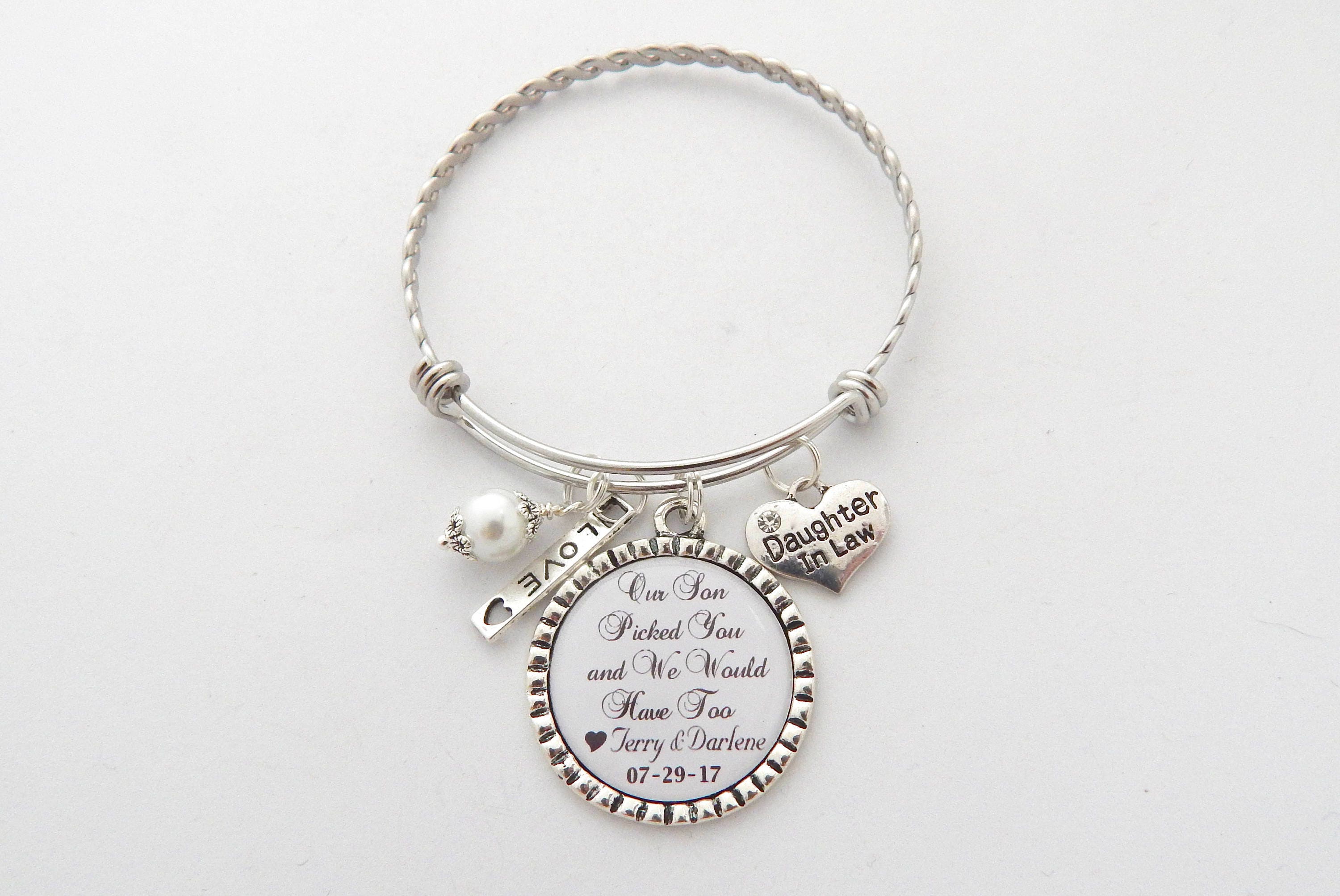 Daughter In Law Bracelet Bride Gift from Mom CHARM BRACELET Etsy