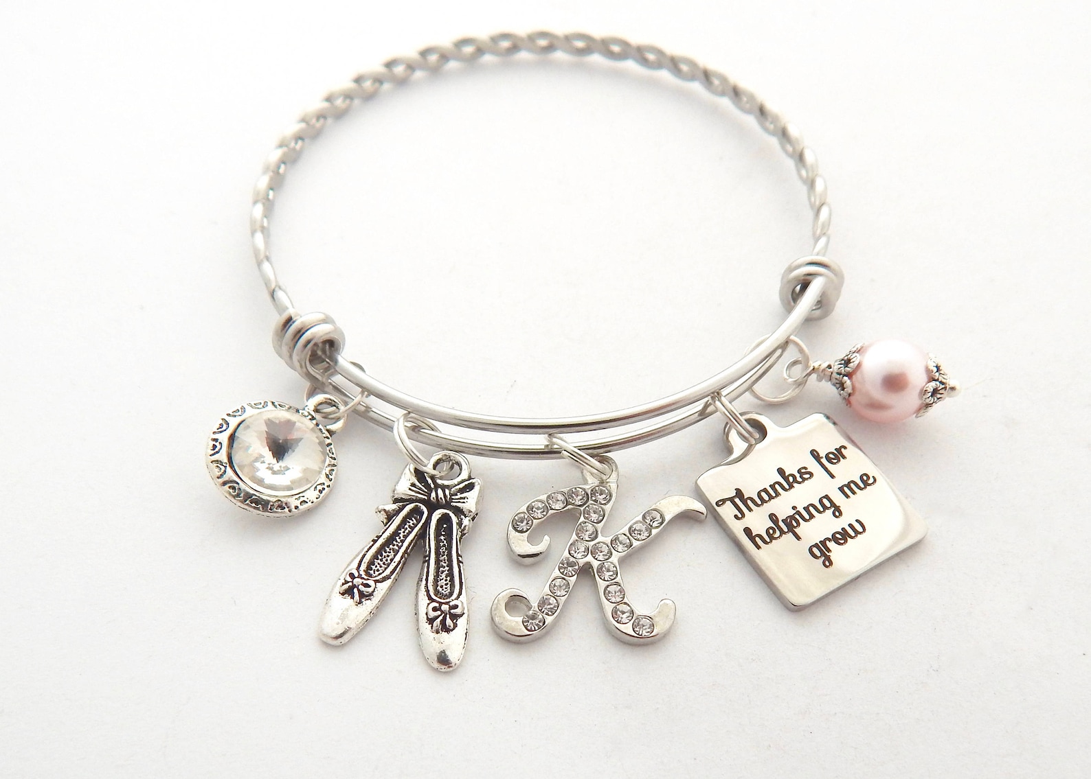 ballet teacher gift-dance instructor gift- gift ideas for dancers- gifts for dance teachers- ballet shoes bangle-ballet jewelry-