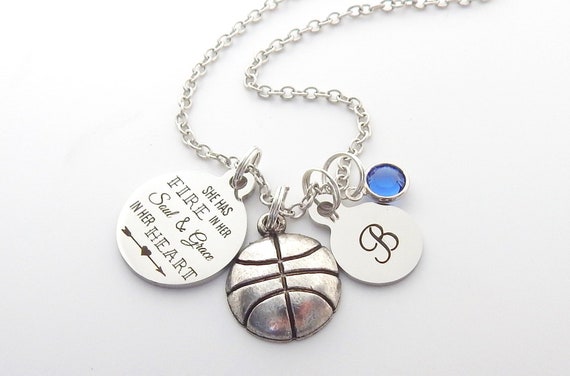Girls basketball necklace deals