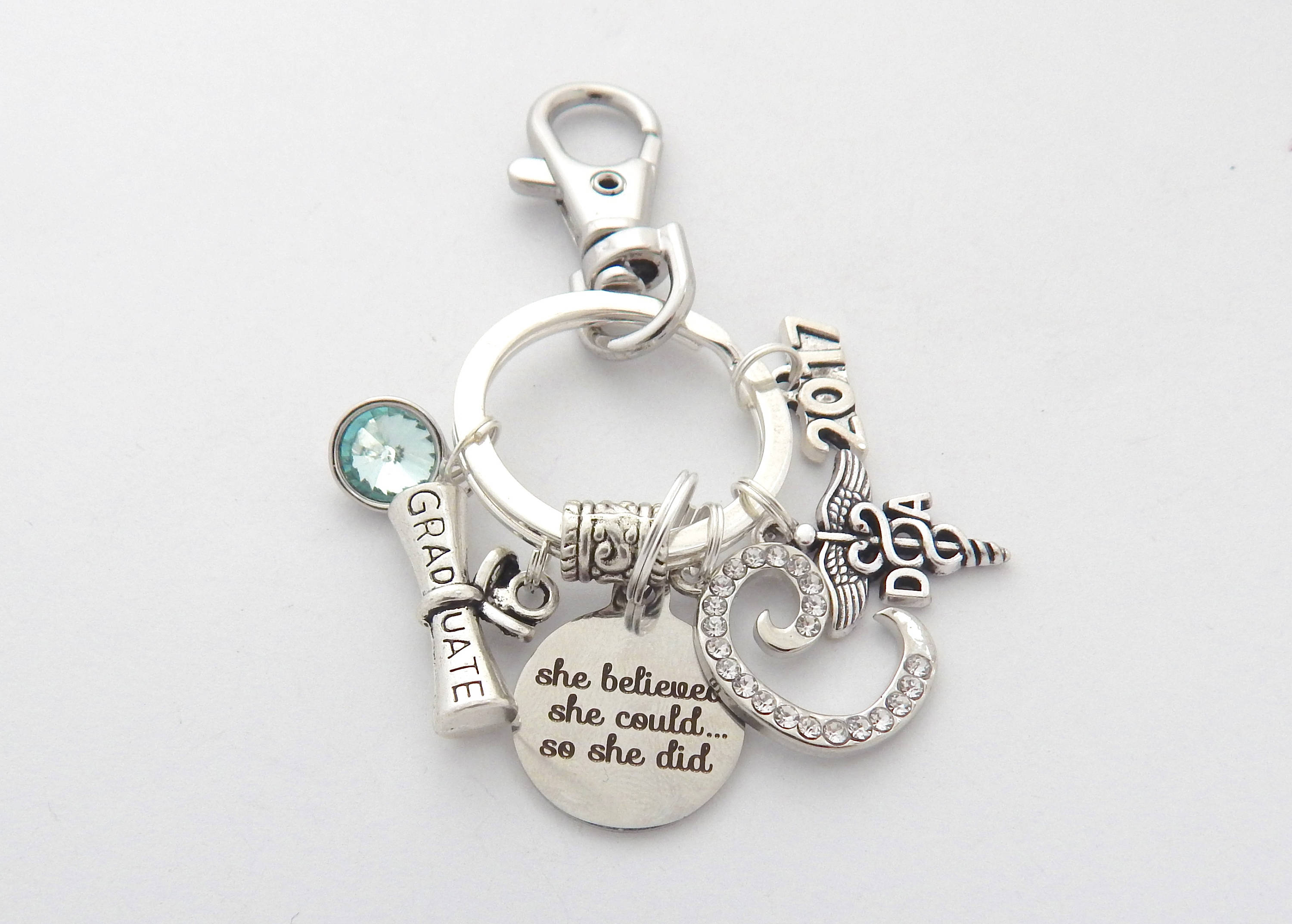 Personalized Biologist KEYCHAIN, Biology Gift, She Believed She Could ...