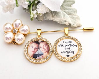 Colgante con foto de ramo personalizado, colgante conmemorativo de perlas para novia, recuerdo de amantes perdidos, pin para novio, regalo personalizado de recuerdo para la novia