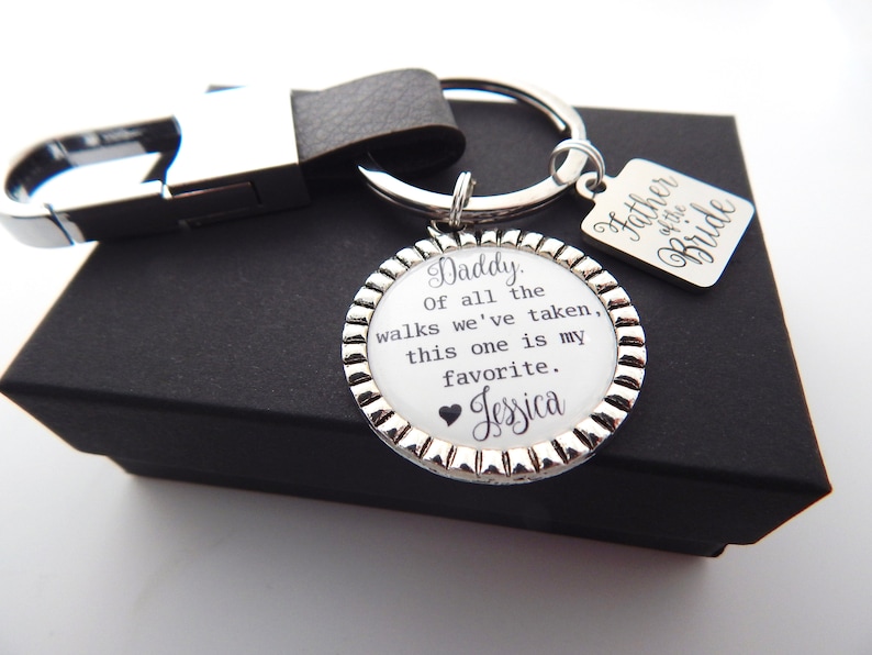 Wedding Day Gift for Dad-Dad Wedding Keychain-Father in Law gift from Groom-Father of the Bride Gift from Groom-Gift from Son in Law-Leather